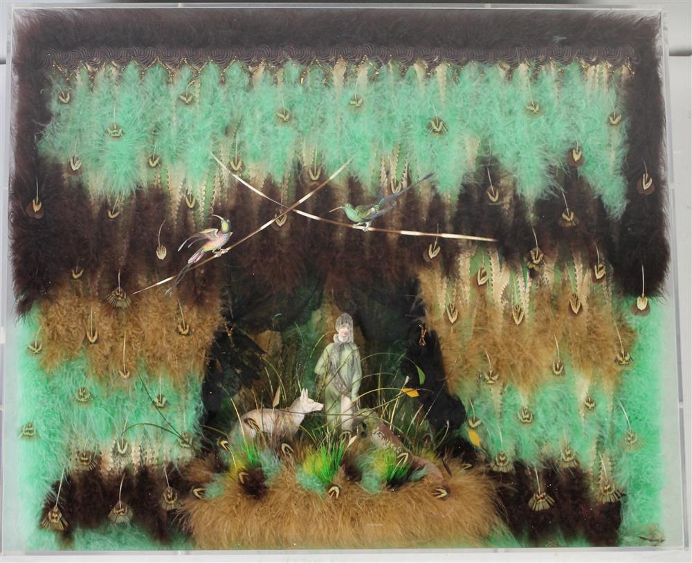 Appraisal: MAUREEN MCCABE AMERICAN - LADY IN GREEN THEATRE Mixed media