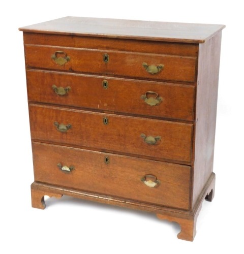 Appraisal: An early thC oak chest of four long drawers with