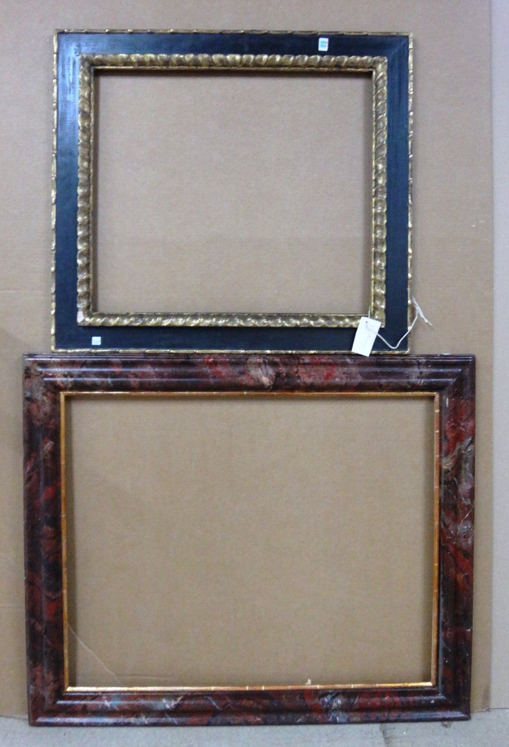 Appraisal: A group of four th century painted and ebonised frames