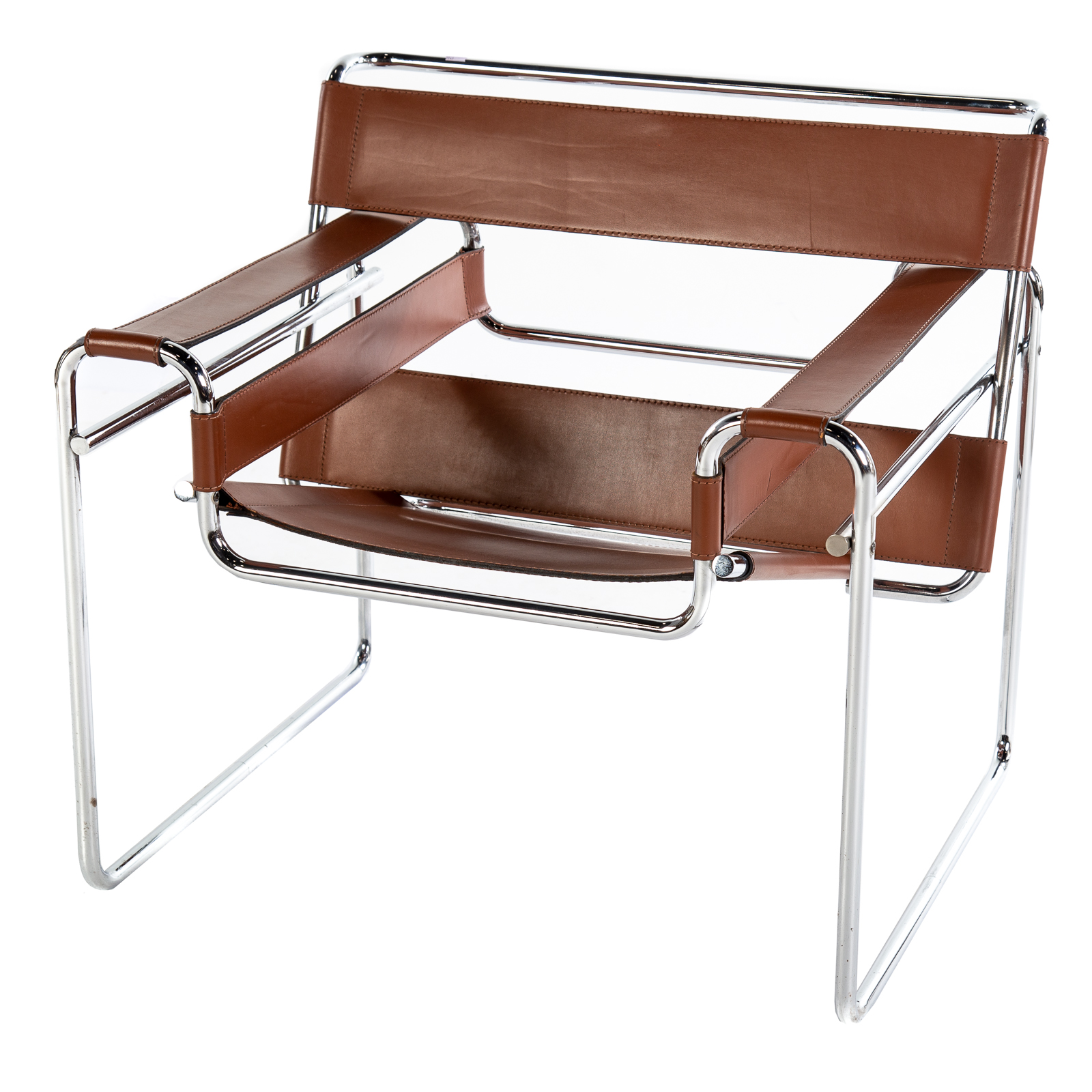 Appraisal: CONTEMPORARY MARCEL BREUER STYLE WASSILY CHAIR Chrome tube frame with