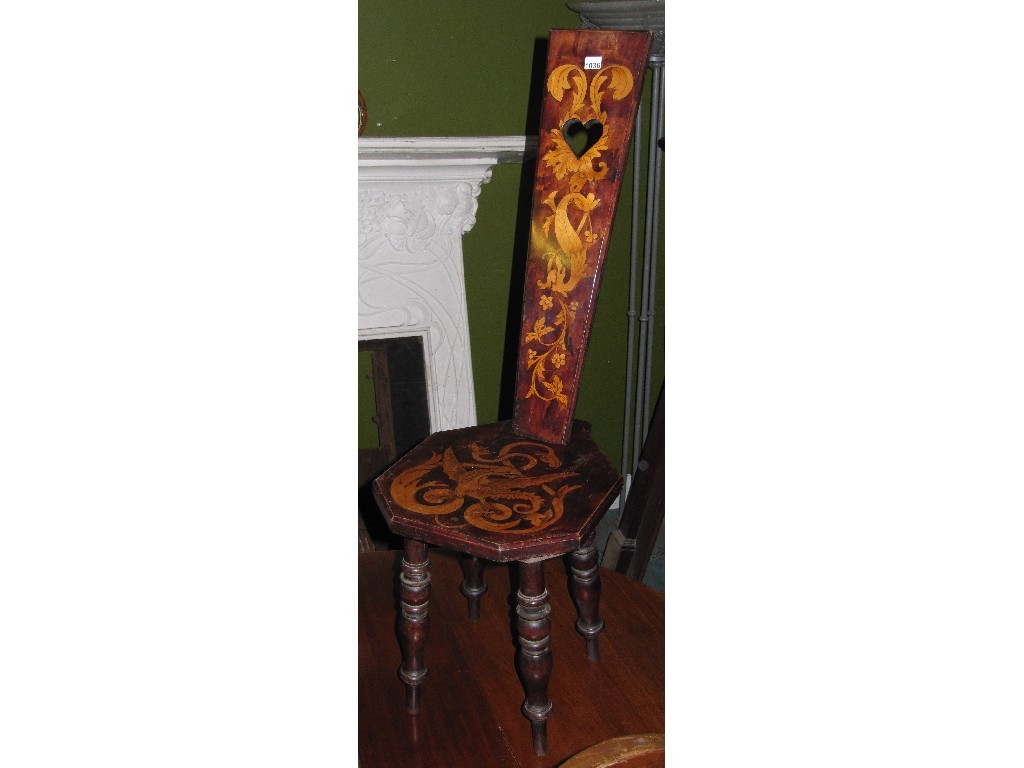 Appraisal: Penwork spinning stool