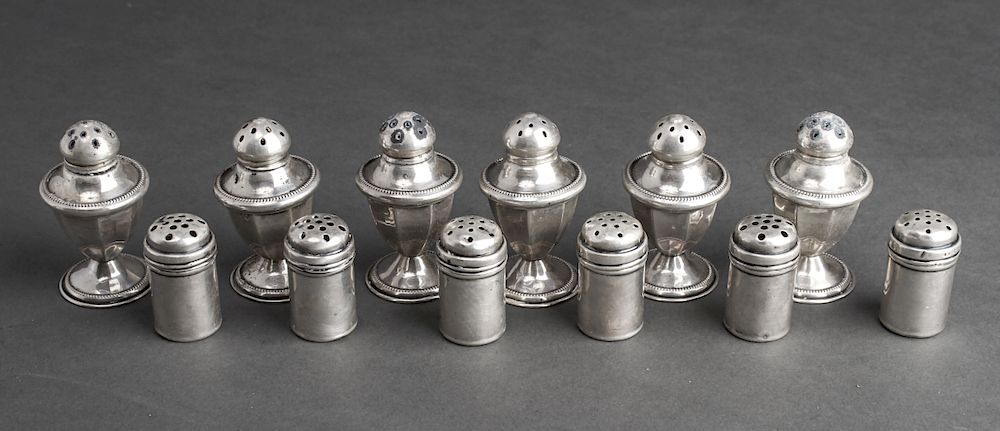 Appraisal: Sterling Silver Salt Pepper Shakers Group of Group of sterling