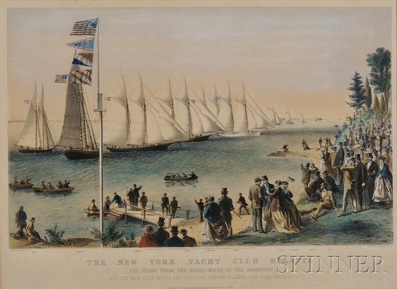 Appraisal: Currier Ives publishers American - THE NEW YORK YACHT CLUB