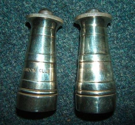 Appraisal: A pair of novelty silver plated 'milk churn' salt and