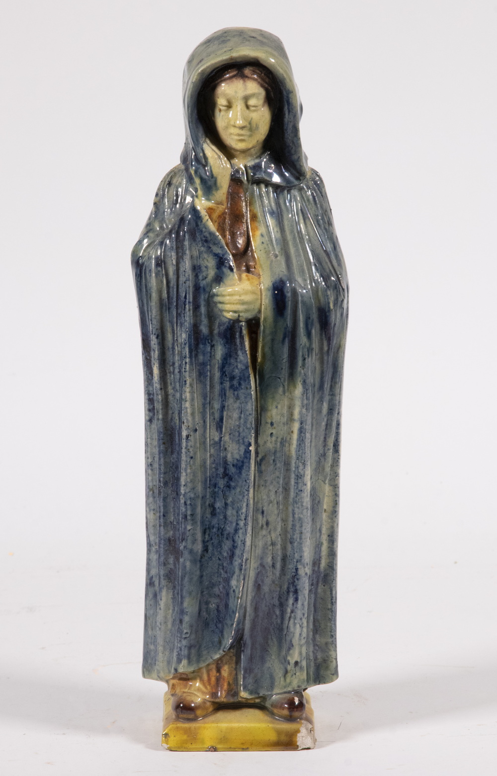 Appraisal: CONTINENTAL MAJOLICA FIGURE Glazed Pottery Figure of a Standing Woman