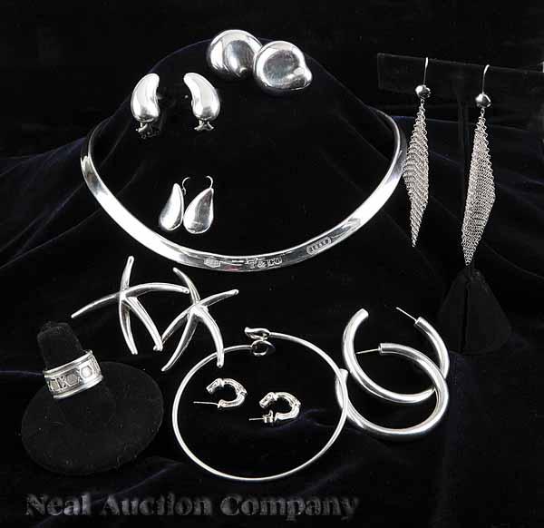 Appraisal: A Collection of Tiffany Co Silver Jewelry comprising seven pairs