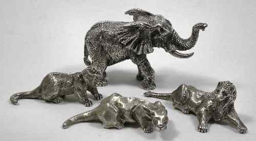 Appraisal: An Elizabeth II cast silver figure of a standing elephant