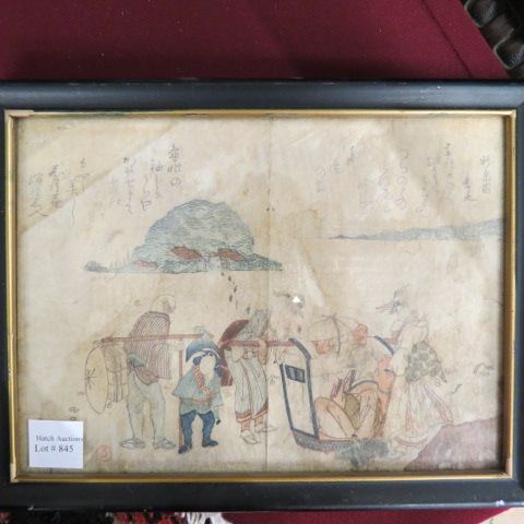 Appraisal: Hokusai Early Japanese Woodblock Print approx x