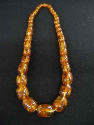 Appraisal: Amber Necklace graduated beads '' long