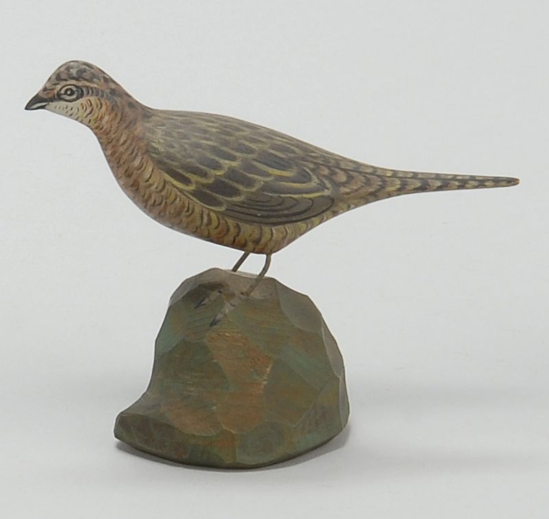 Appraisal: RARE MINIATURE RING-NECKED PHEASANT HEN By Crowell Rectangular stamp Mounted