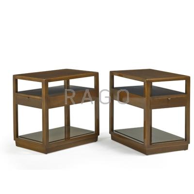 Appraisal: EDWARD WORMLEY - DUNBAR Pair of side tables no b