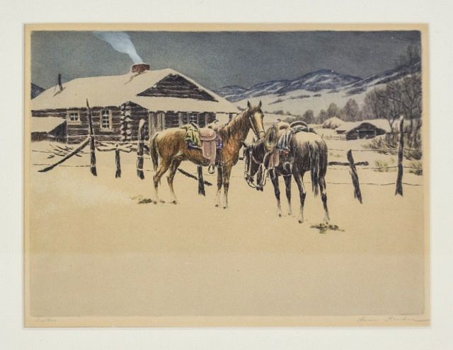 Appraisal: Hans Kleiber Etching Visitors Hans Kleiber German-American - Visitors hand-colored