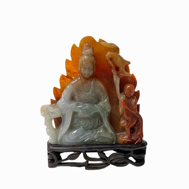 Appraisal: Chinese Hand Carved Jade Buddha Chinese Hand Carved Jade Buddha