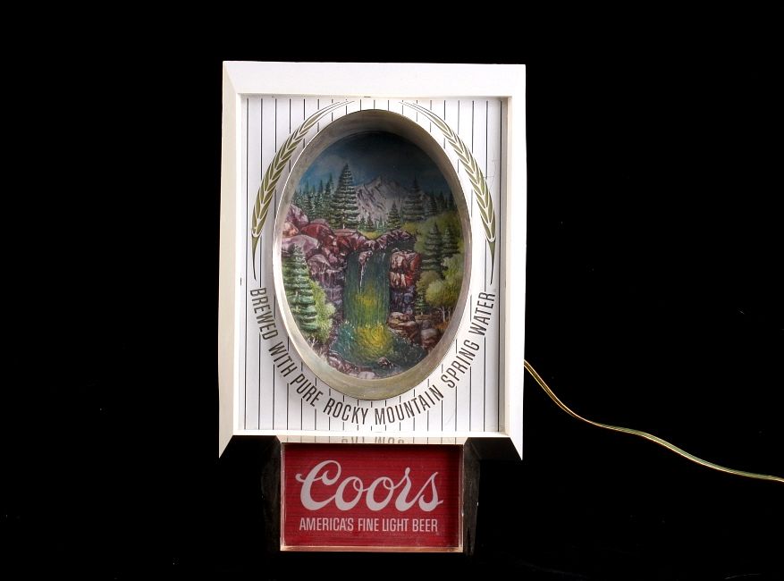 Appraisal: Vintage Coors Waterfall Motion Beer Sign C In this lot