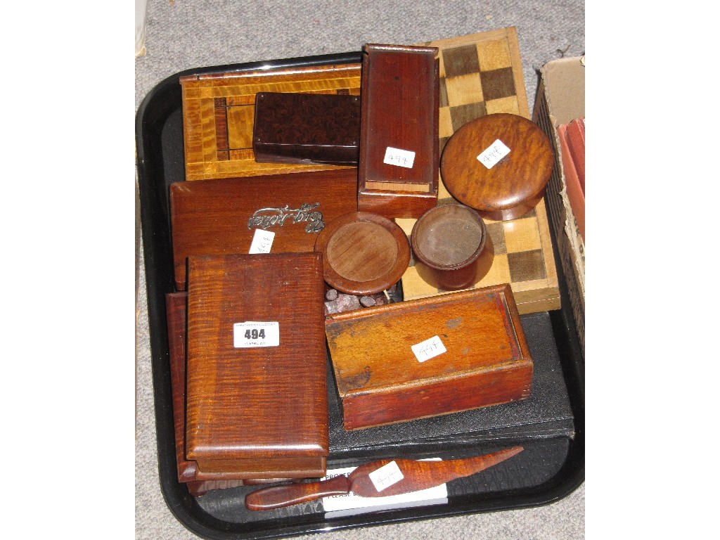 Appraisal: Tray lot of treen boxes etc