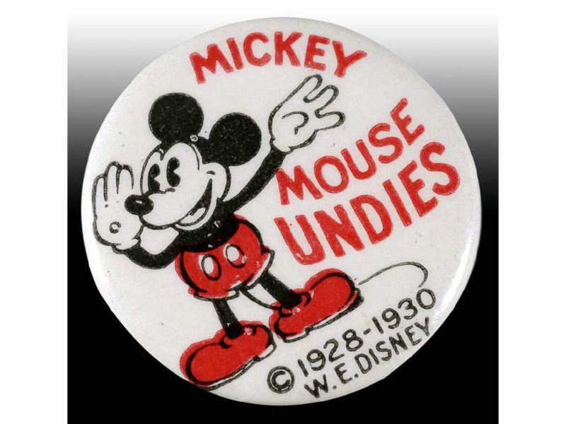 Appraisal: Disney Mickey Mouse Pinback Button Description Celluloid button is marked