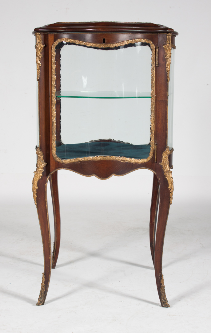 Appraisal: Louis XV style mahogany glass panel vitrine squared form with