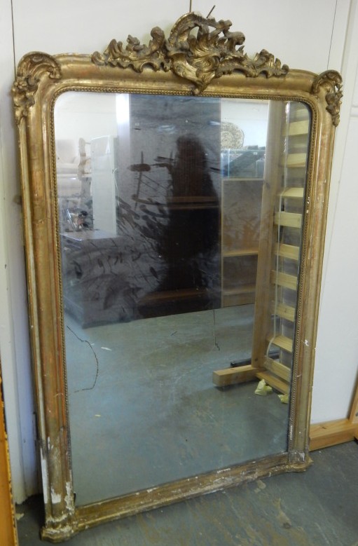 Appraisal: A late thC gilt gesso over mantel mirror the frame