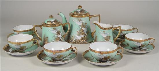 Appraisal: Handpainted Japanese Tea Set Circa Service for six Mat finish