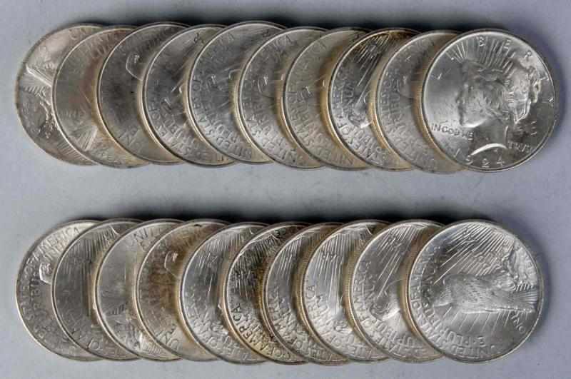 Appraisal: BU Roll of -P Silver Dollars Description coins