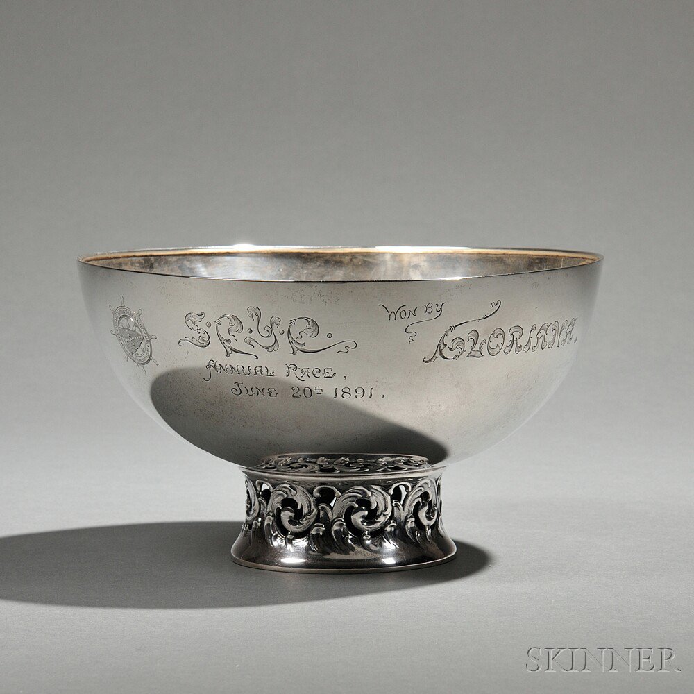 Appraisal: Whiting Sterling Silver Seawanhaka Corinthian Yacht Club Trophy Bowl New