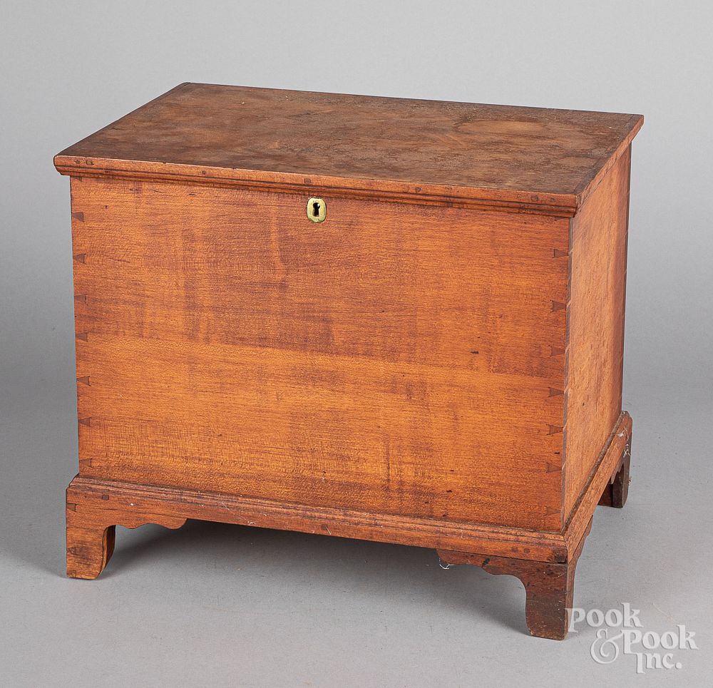 Appraisal: Miniature Pennsylvania cherry blanket chest Miniature Pennsylvania cherry blanket chest