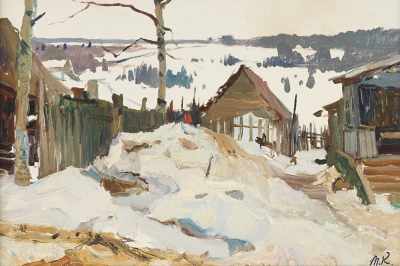 Appraisal: Mark Kremer Russian b Winter Zimka Oil on board initialed