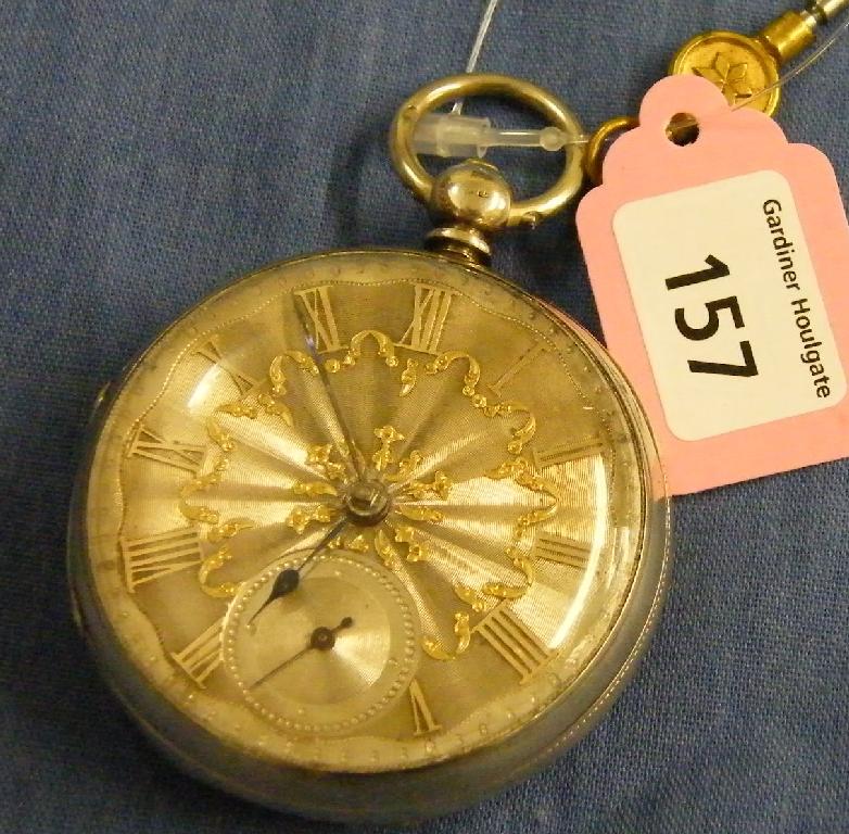 Appraisal: Silver fusee lever pocket watch hallmarked London the movement signed