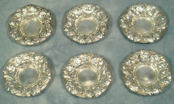 Appraisal: Watrous sterling silver repousse nut dishes d TO Estimate -