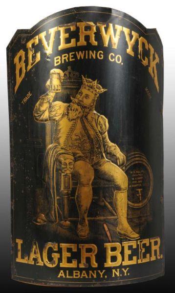 Appraisal: Embossed Tin Over Wood Beverwyck Beer Sign Description s to