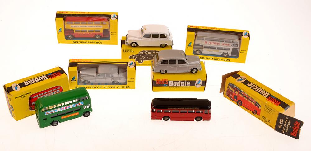 Appraisal: COLLECTION OF BUDGIE MODELS INCLUDING REISSUES LONDON TAXI CAB IN