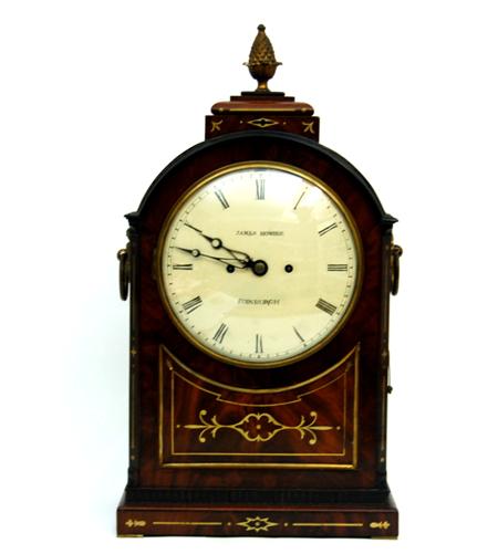 Appraisal: SCOTTISH REGENCY MAHOGANY AND BRASS INLAID BRACKET CLOCK BY JAMES