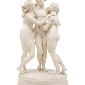 Appraisal: A Parian Ware Figural Group Depicting The Three Graces after