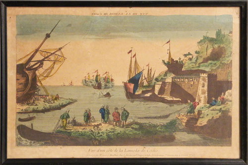 Appraisal: Early engraving of New York x together with a European