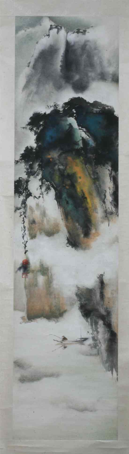 Appraisal: AFTER ZHAO SHAO'ANG Chinese - LANDSCAPE ink and color on