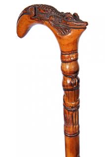 Appraisal: Alligator Folk Cane- Ca - A carved Jacksonville gator which