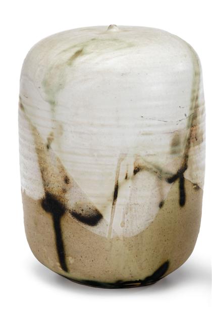 Appraisal: TOSHIKO TAKAEZU american b Untitled ceramic vessel Of cylindrical form