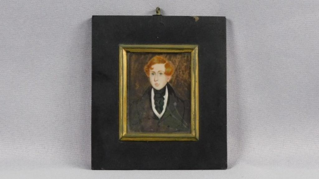 Appraisal: AMERICAN MINIATURE PORTRAIT OF A YOUNG GENTLEMAN early th c