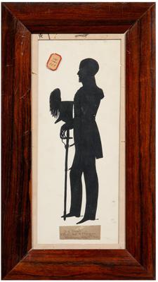 Appraisal: Edouart military silhouette full length silhouette of Burdell Ashton Terrett