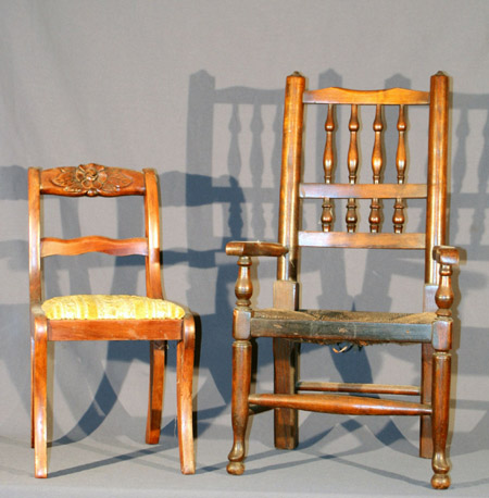 Appraisal: Three Georgian-Victorian Style Child's Chairs th Century