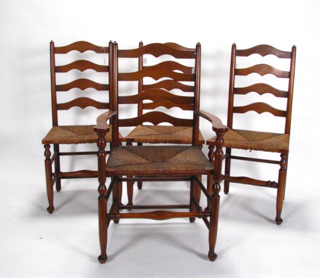 Appraisal: Set of Four Stickley Ladder-Back Chairs including one arm chair