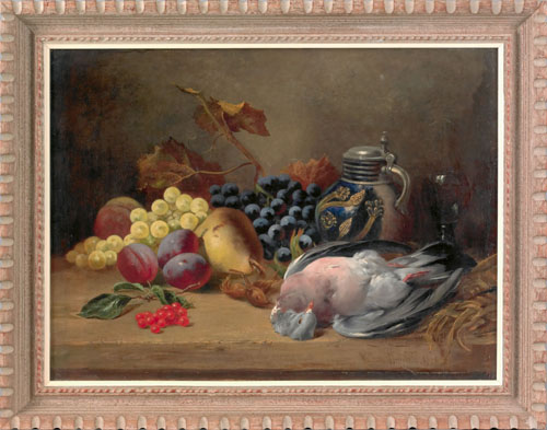 Appraisal: William Duffield British - oil on canvas still life signed