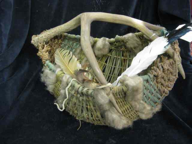 Appraisal: Indian Basket antler handle '' x ''