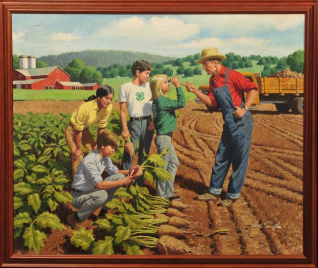 Appraisal: Calendar illustration farming instruction -H class x SLR Artist American