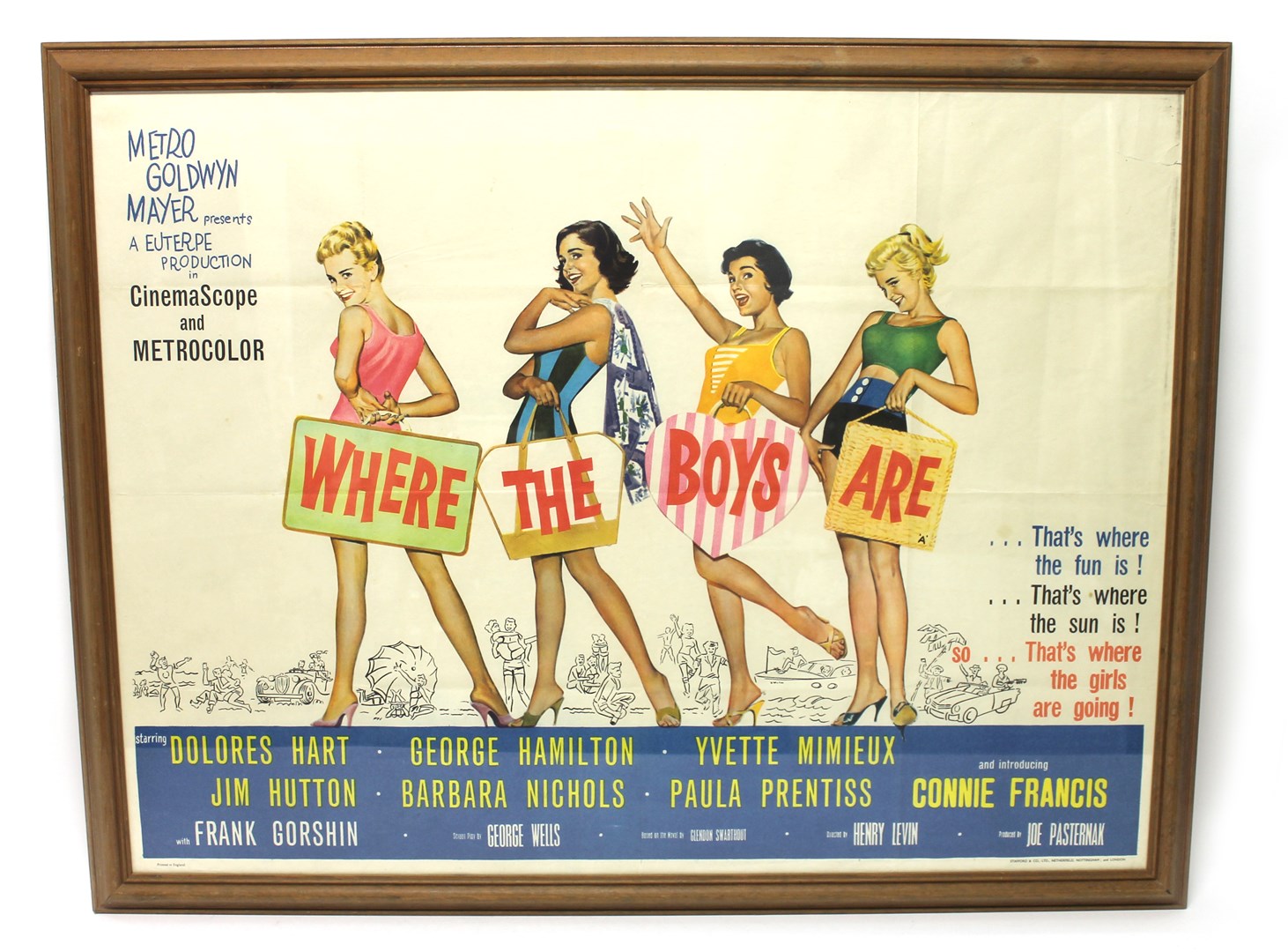 Appraisal: A vintage film poster 'Where The Boys Are' M G