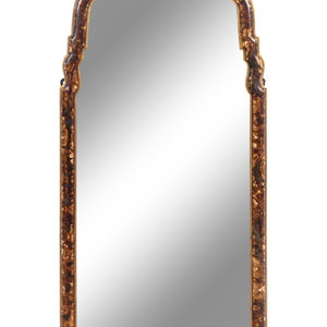 Appraisal: A Queen Anne Style Faux Tortoise Shell Painted Pier Mirror