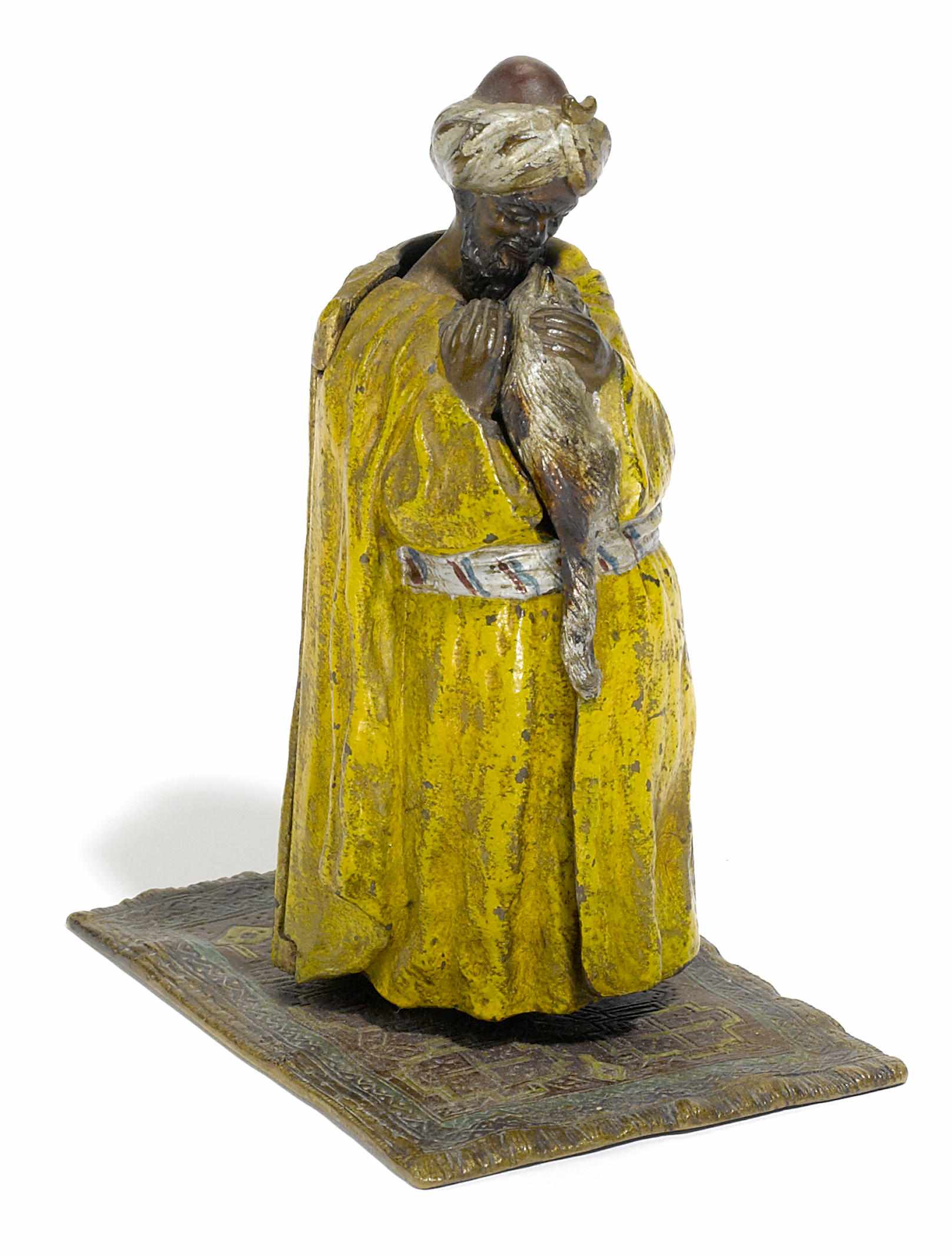 Appraisal: A Franz Bergman cold painted bronze mechanical figure of an