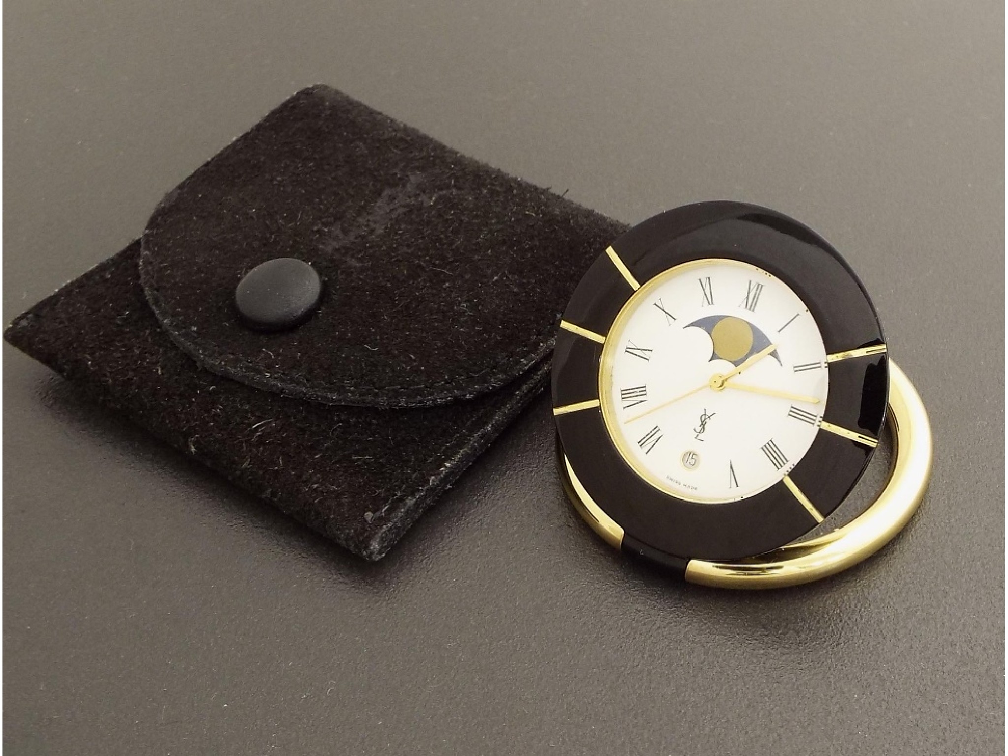 Appraisal: Yves Saint Laurent travel watch case no quartz mm Yves