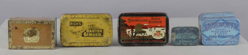 Appraisal: Lot of Tin Litho Containers Including one Alles Fisher's J