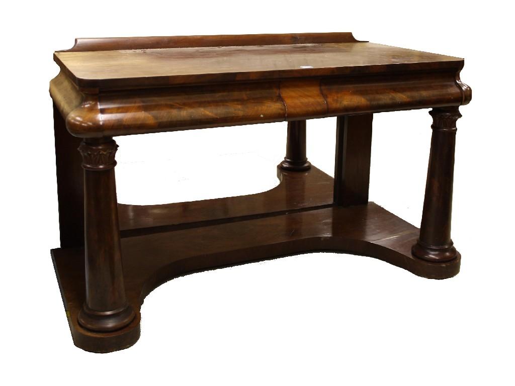 Appraisal: th century mahogany Empire style dressing table with two cushion